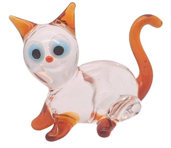 kleine Katze sitzend, transp.-braun